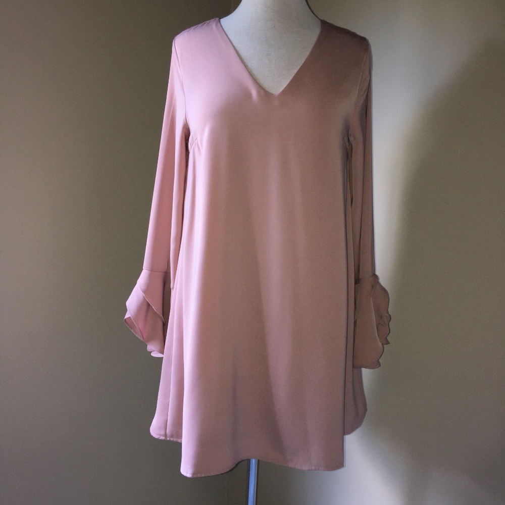 Blush Bell Sleeve Dress